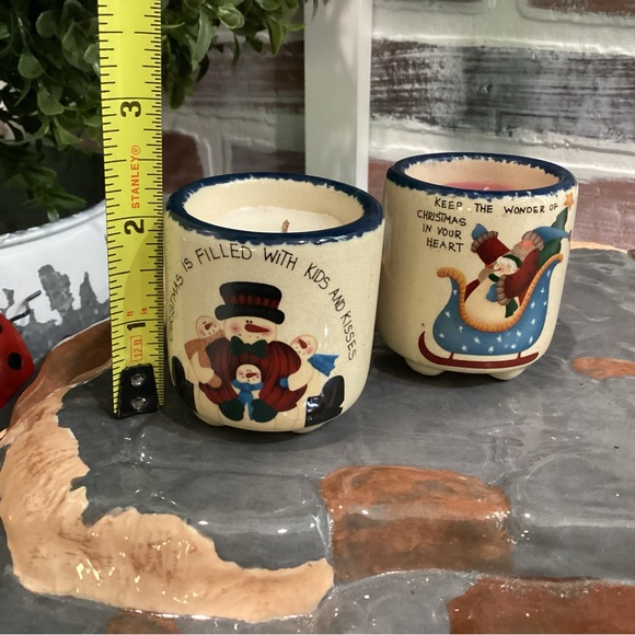 🔴 Set of 2 beautiful ceramic crafted Christmas themed candles - PLUS Free One - Picture 8 of 11